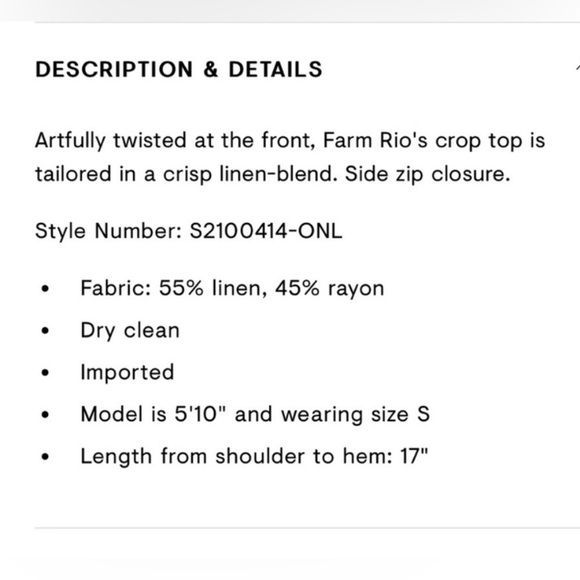 EUC farm rio twist front crop top - Picture 5 of 7